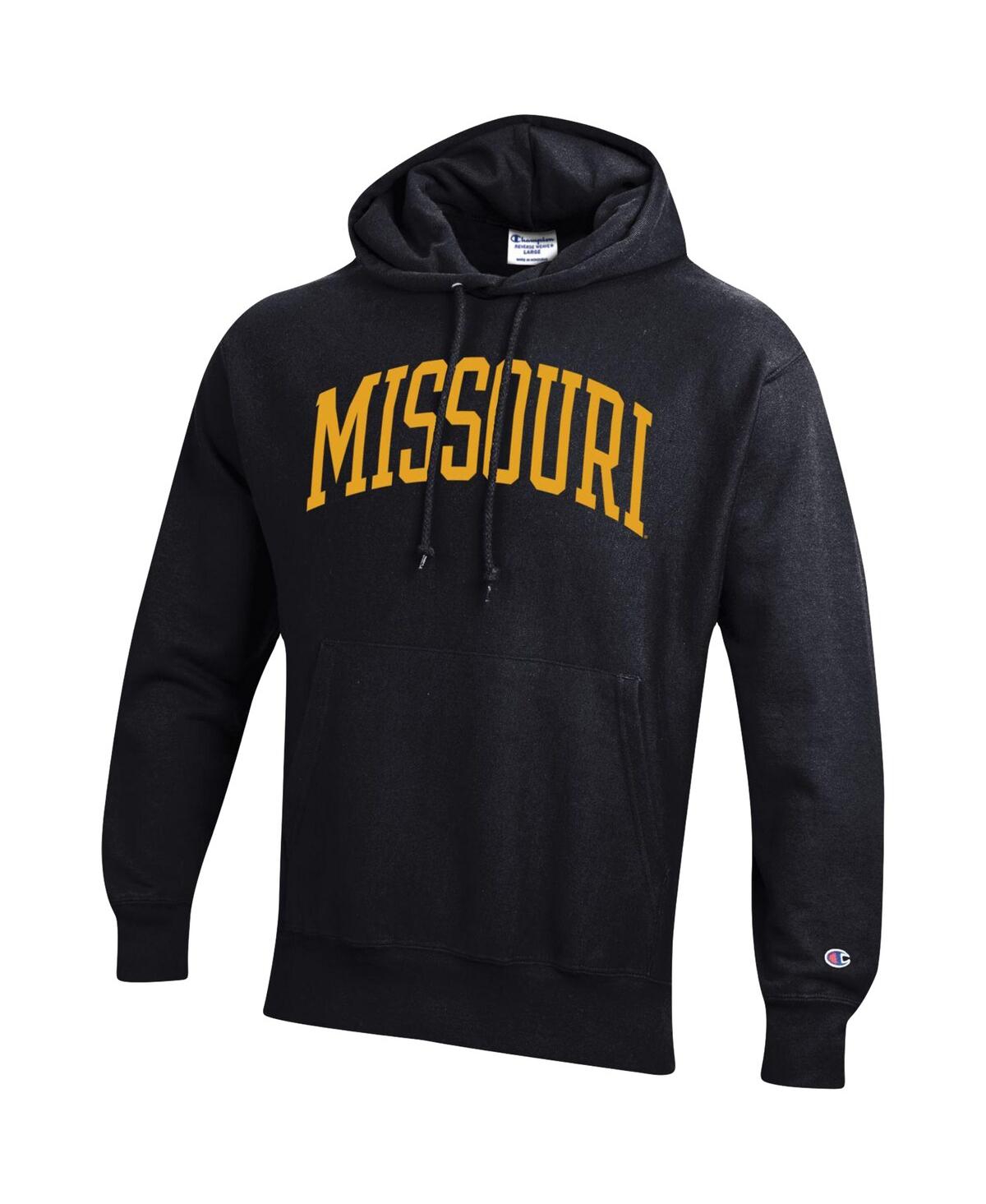 Shop Champion Men's  Black Missouri Tigers Team Arch Reverse Weave Pullover Hoodie
