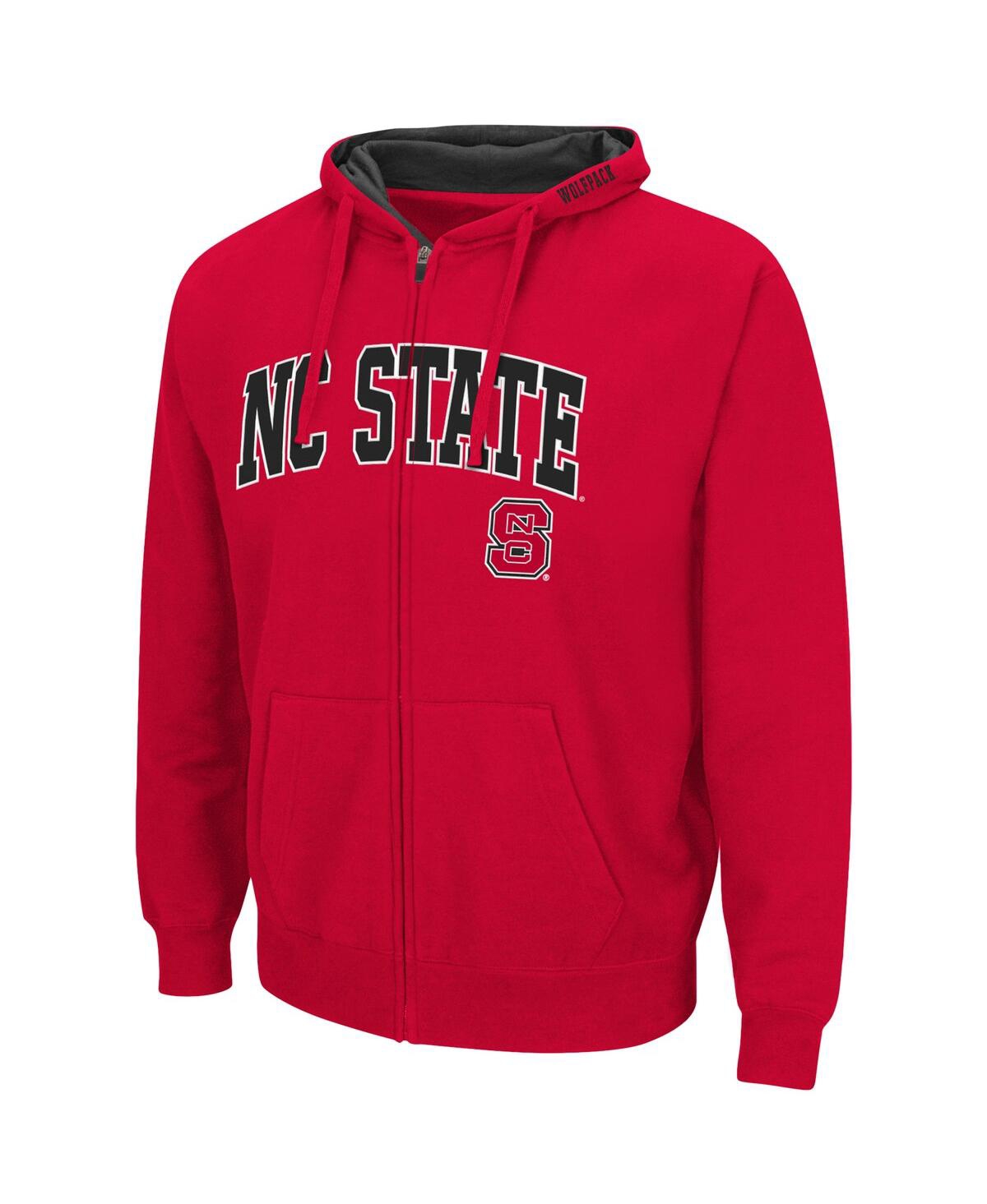 Shop Colosseum Men's  Red Nc State Wolfpack Arch & Logo 3.0 Full-zip Hoodie