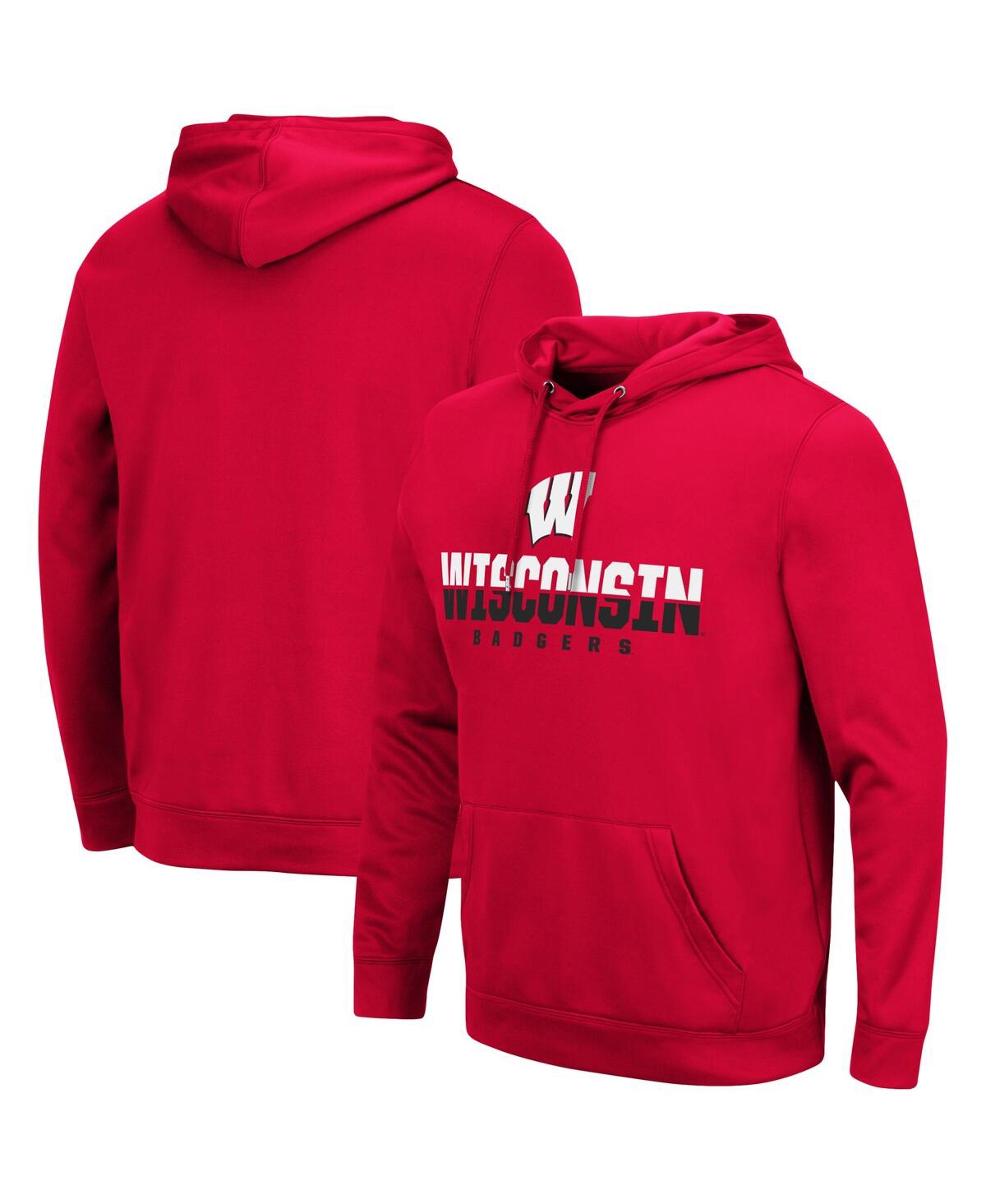 Colosseum Men's  Red Wisconsin Badgers Lantern Pullover Hoodie