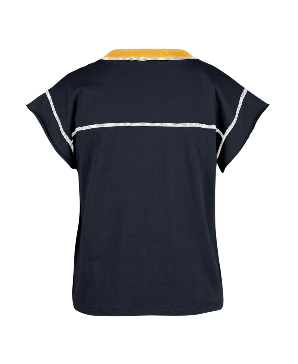 Shop 47 Brand Women's ' Navy Michigan Wolverines Sound Up Maya Cutoff T-shirt