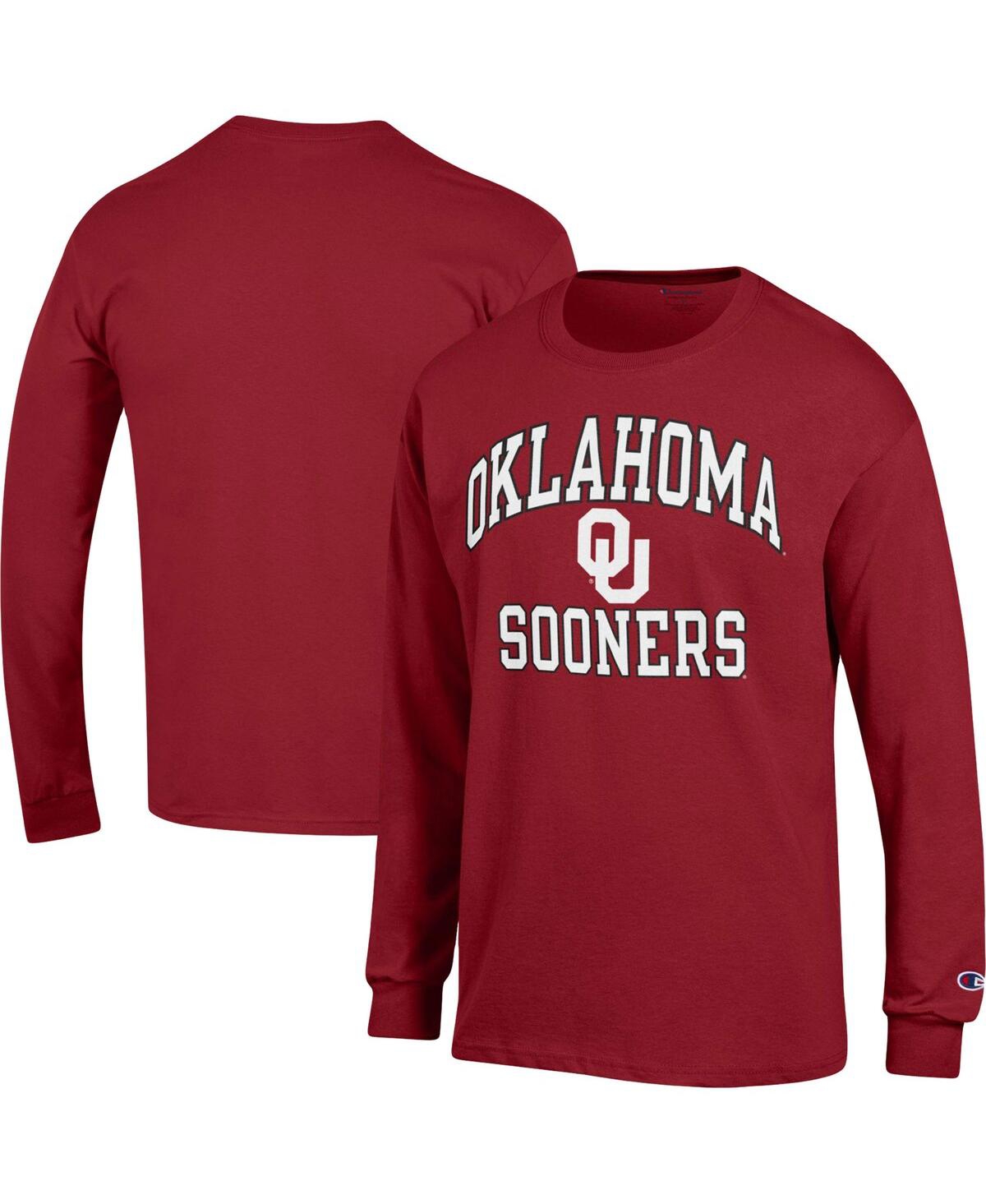 Champion Men's  Crimson Oklahoma Sooners High Motor Long Sleeve T-shirt