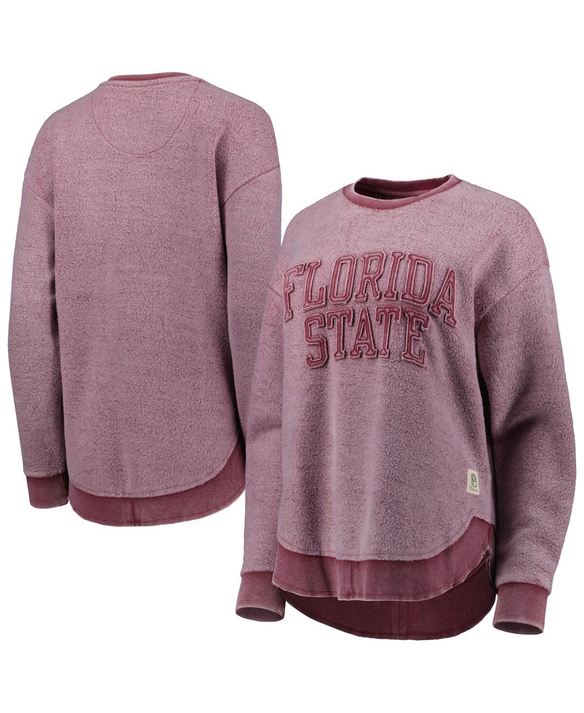 Pressbox Women's  Garnet Distressed Florida State Seminoles Ponchoville Pullover Sweatshirt