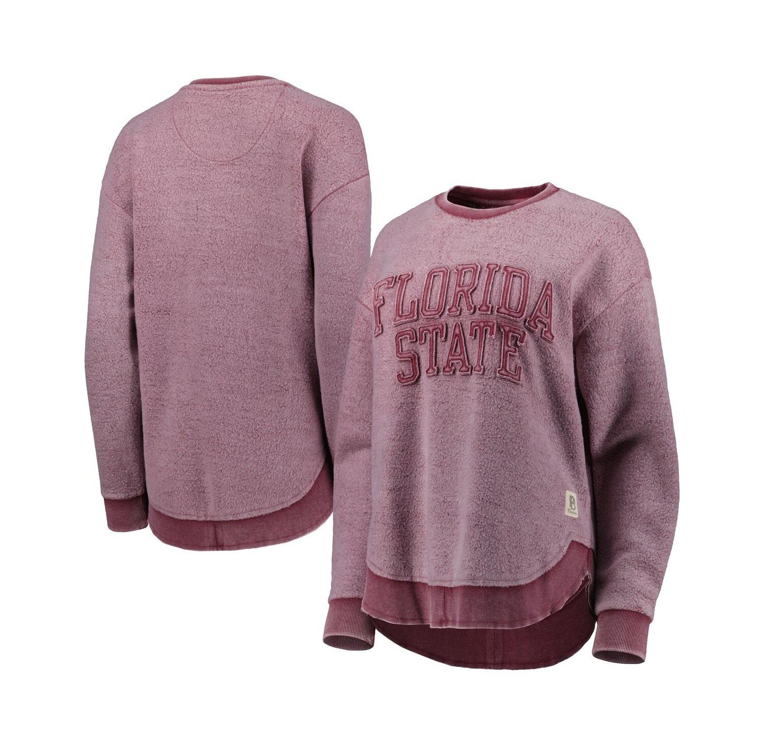 Women's Garnet Distressed Florida State Seminoles Ponchoville Pullover Sweatshirt