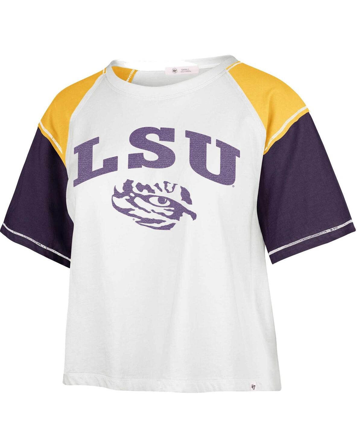 Shop 47 Brand Women's ' White Lsu Tigers Serenity Gia Cropped T-shirt