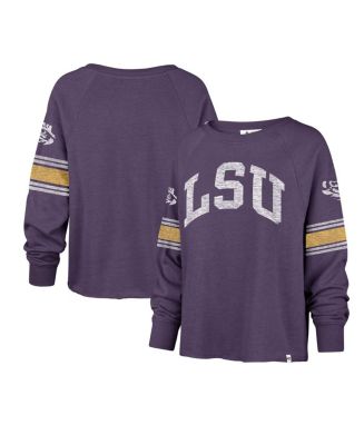 Women's '47 Brand Purple Distressed LSU Tigers Allie Modest Raglan Long ...