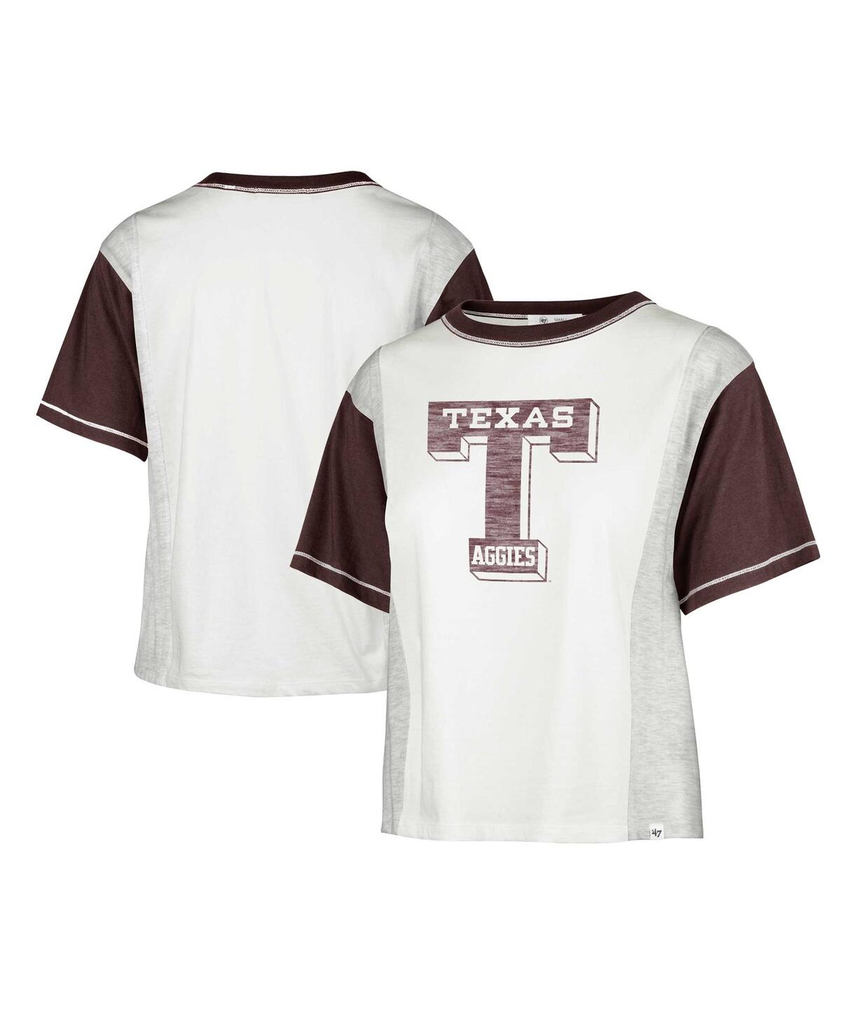 47 Brand Women's ' White Distressed Texas A&m Aggies Vault Premier Tilda T-shirt