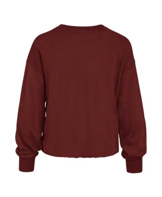 Women's Cardinal Distressed Arkansas Razorbacks Bottom Line Parkway Long Sleeve T-shirt