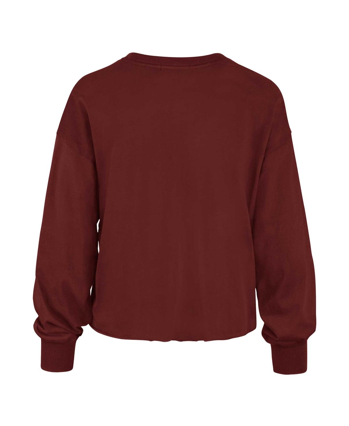 Shop 47 Brand Women's ' Cardinal Distressed Arkansas Razorbacks Bottom Line Parkway Long Sleeve T-shirt
