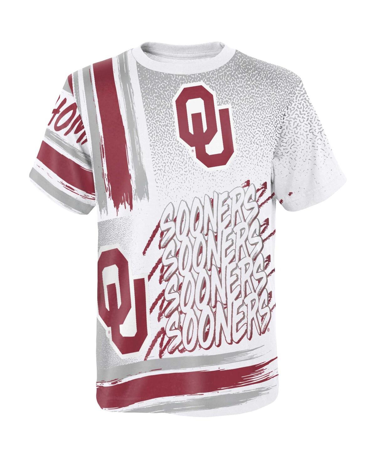 Outerstuff Big Boys White Oklahoma Sooners Gametime Multi-hit T-shirt In White