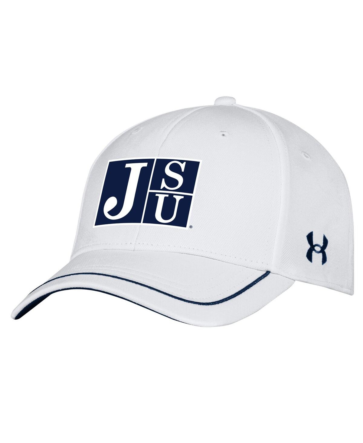 UNDER ARMOUR MEN'S UNDER ARMOUR WHITE JACKSON STATE TIGERS BLITZING ACCENT ISO-CHILL ADJUSTABLE HAT