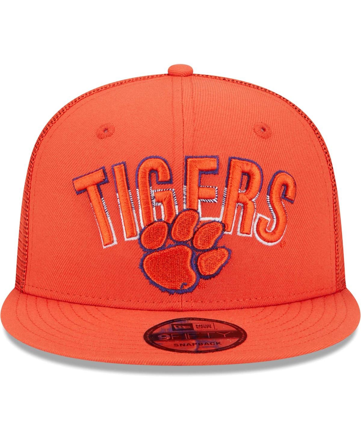 Shop New Era Men's  Orange Clemson Tigers Grade Trucker 9fifty Snapback Hat