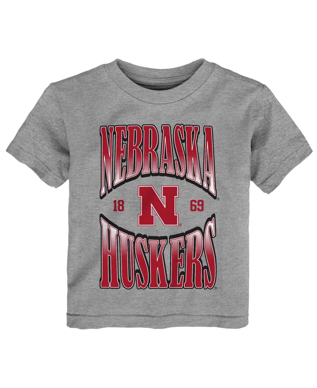 Outerstuff Babies' Toddler Boys And Girls Heather Gray Nebraska Huskers Top Class T-shirt