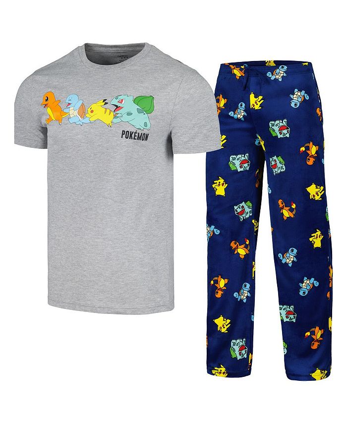 mad-engine-men-s-heather-gray-navy-pokemon-wild-line-up-t-shirt-and