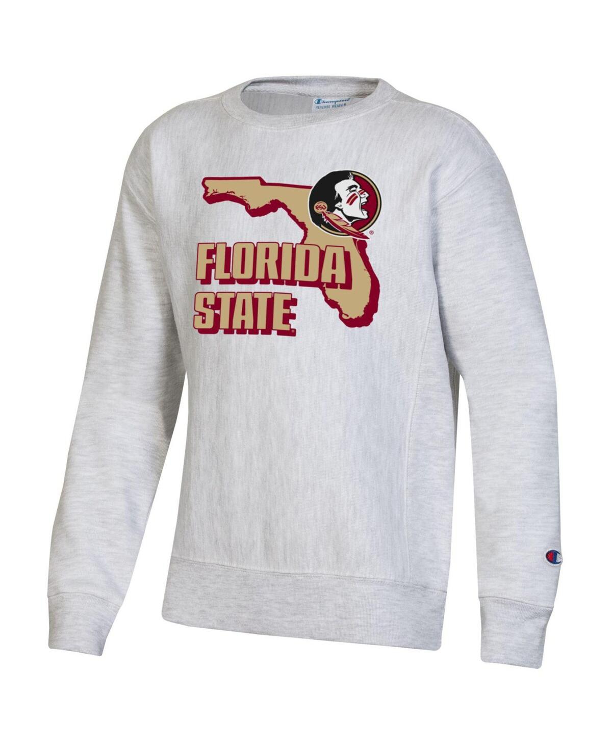 Big Boys ChampionFlorida State Seminoles Reverse Weave Pullover Sweatshirt - Heather Gray