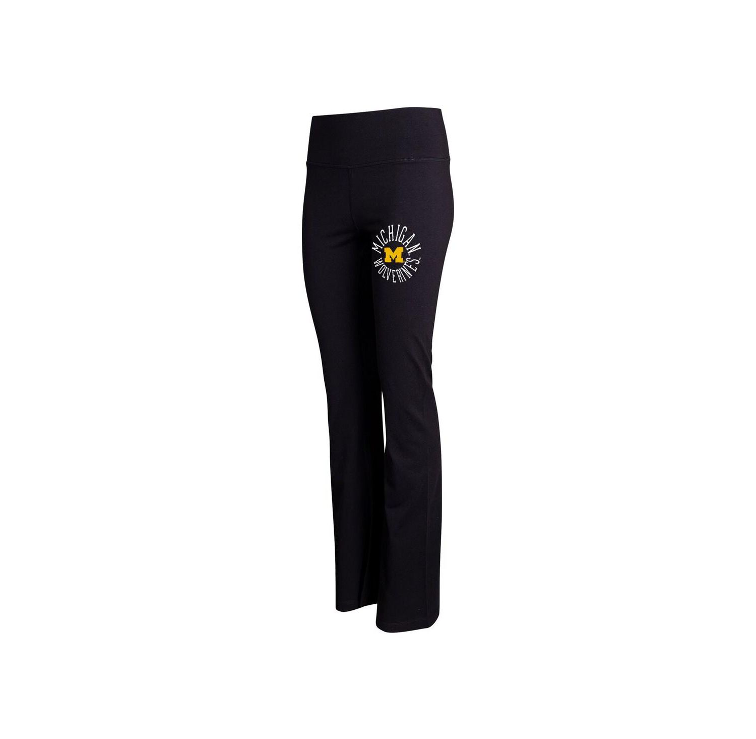 Women's Black Michigan Wolverines Enclave Tri-Blend Flared Leggings