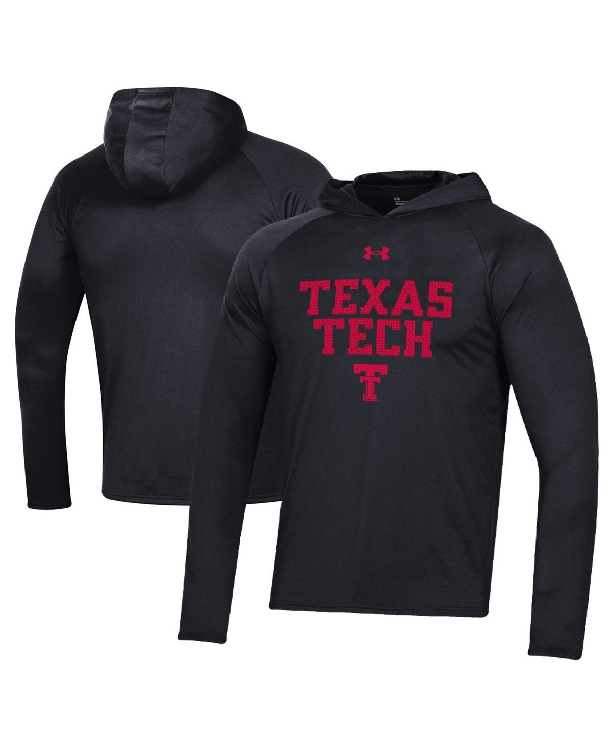 Under Armour Men's  Black Texas Tech Red Raiders Throwback Tech Long Sleeve Hoodie T-shirt
