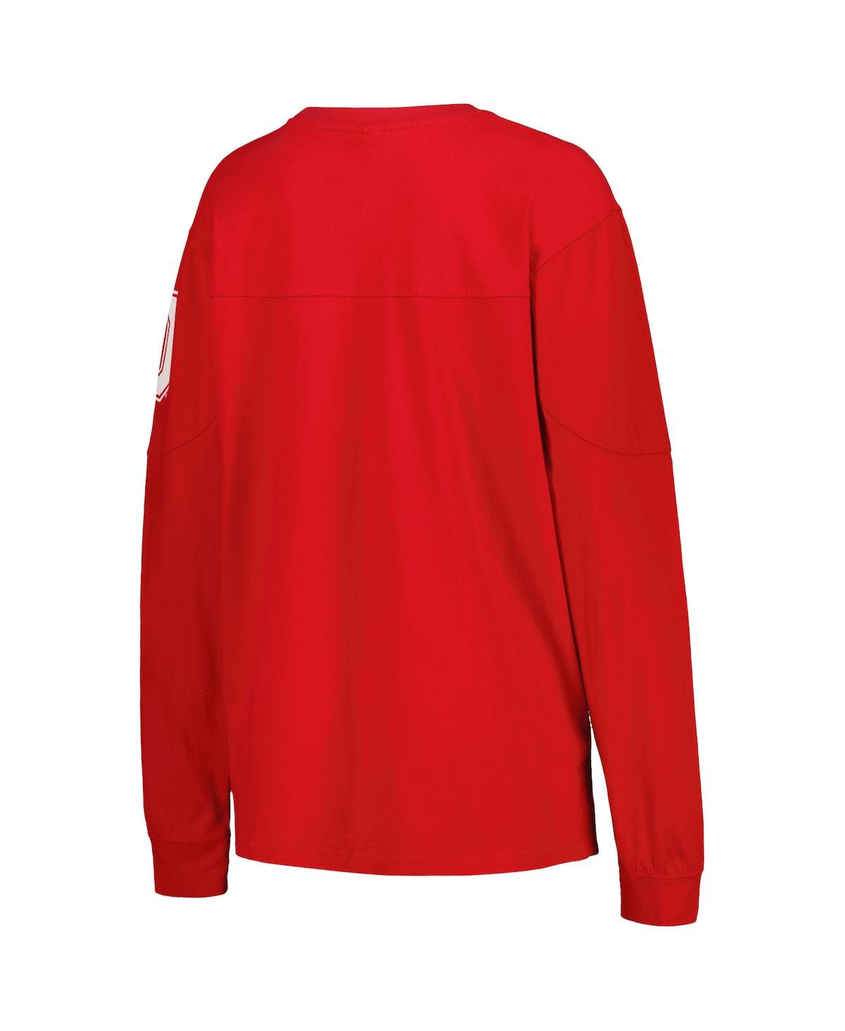 Shop Pressbox Women's  Scarlet Ohio State Buckeyes Edith Long Sleeve T-shirt