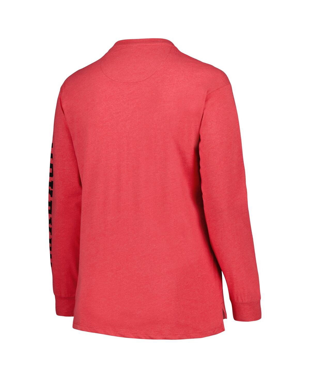 Shop Pressbox Women's  Scarlet Ohio State Buckeyes Plus Size 2-hit Canyon Long Sleeve T-shirt