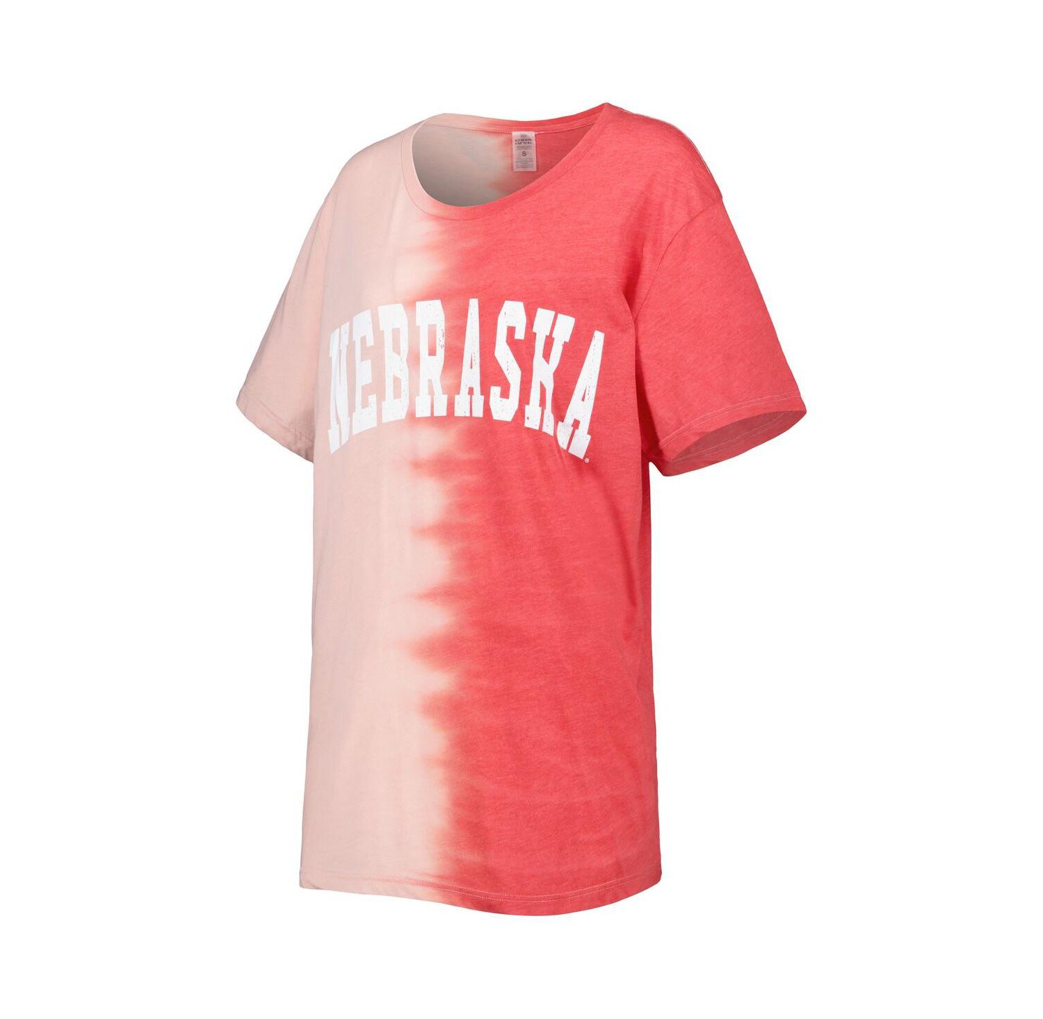 Women's Scarlet Distressed Nebraska Huskers Find Your Groove Split-Dye T-shirt