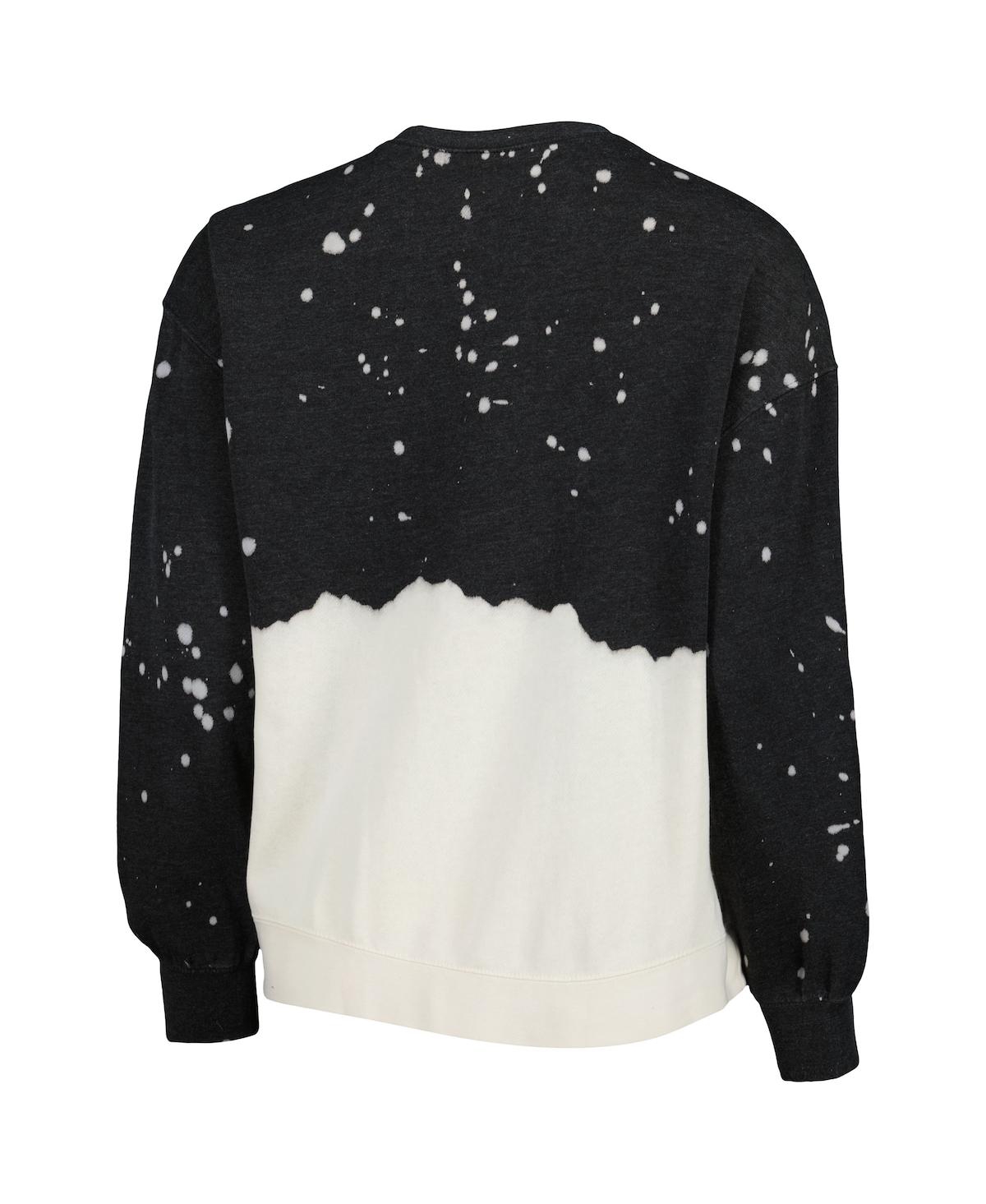 Women's Gameday CoutureDistressed Purdue Boilermakers Twice As Nice Faded Dip-Dye Pullover Long Sleeve Top - Black