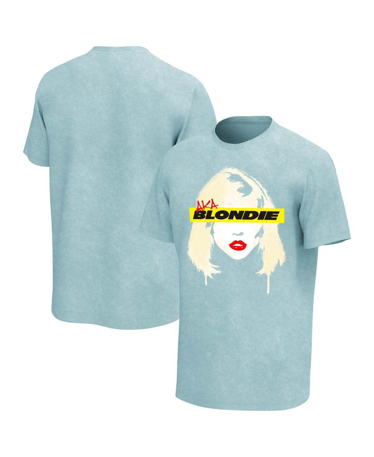 Men's Light Green Distressed Blondie Spray Washed Graphic T-shirt - Light Green