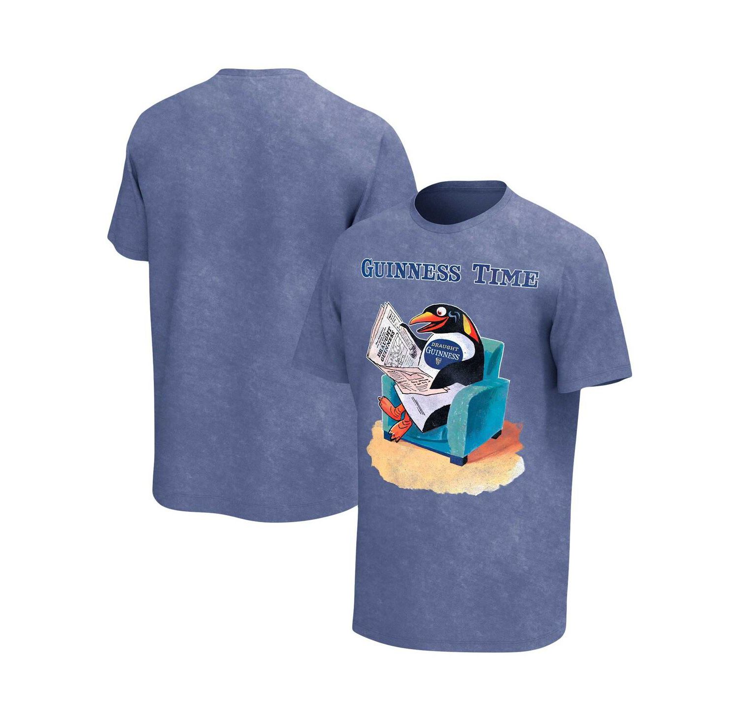 Men's Blue Distressed Guinness Washed Graphic T-shirt