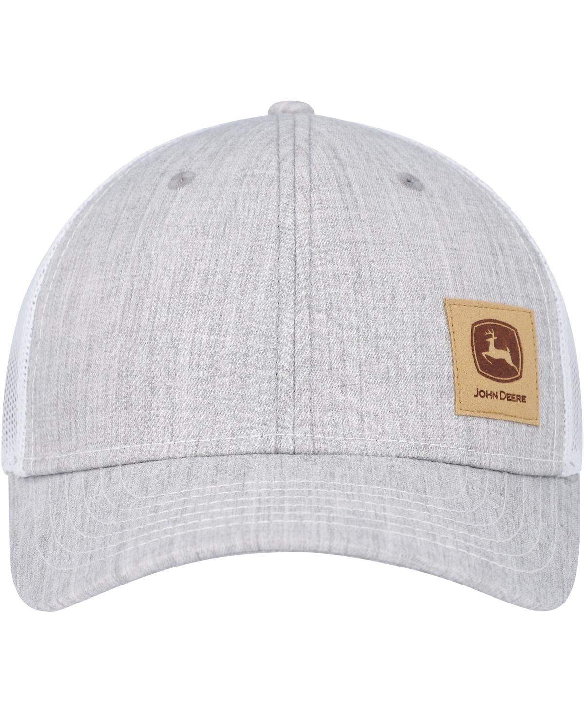 Top Of The World Men's  Gray John Deere Classic Suede Corner Logo Trucker Adjustable Hat In Gray