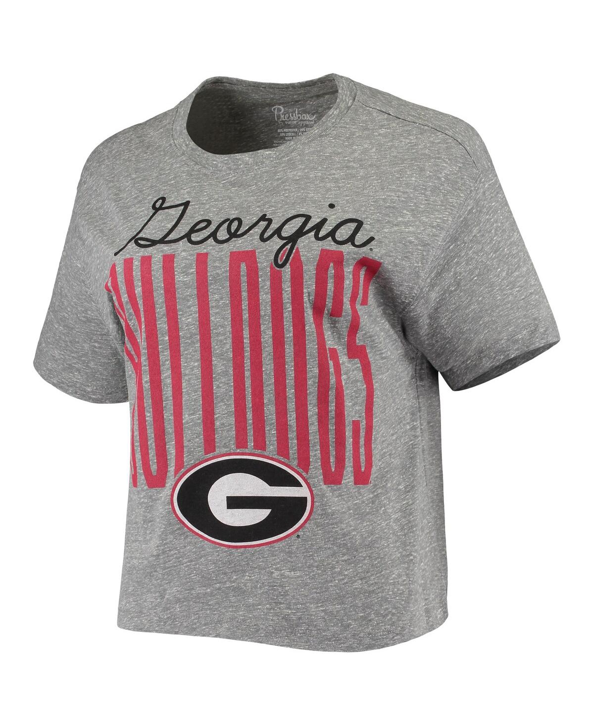 Women's Pressbox Heathered Gray Georgia Bulldogs Sanibel Knobi Crop T-shirt