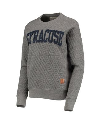 Women's Heather Charcoal Syracuse Orange Moose Quilted Pullover Sweatshirt