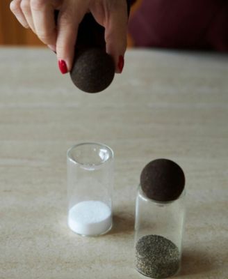 Nature Salt and Pepper Shakers with Cork Stoppers, Set of 2