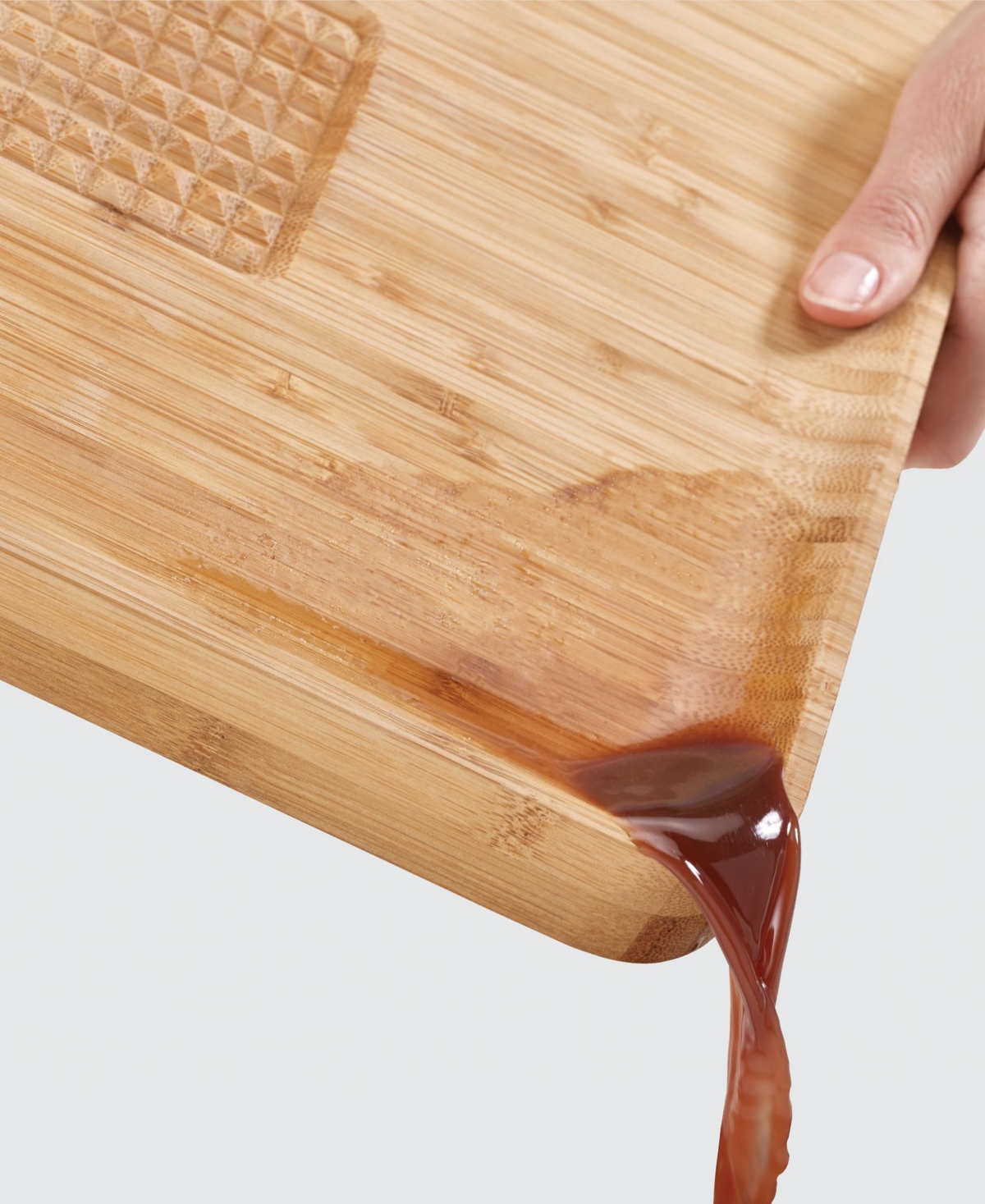 Joseph Joseph Cut&carve Bamboo Chopping Board 40cm In Grey