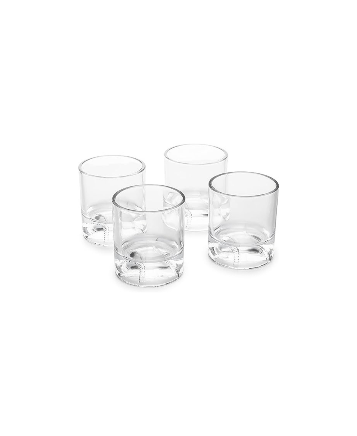 The Wine Savant Baseball Whiskey Glasses, Set Of 4 In Clear