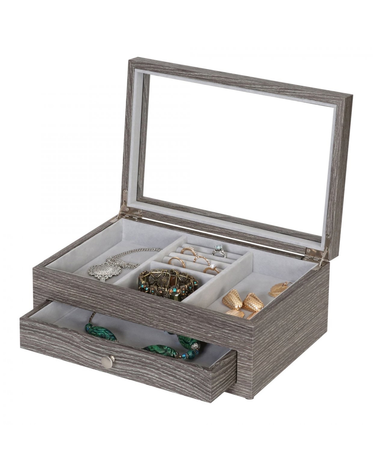 Mele & Co Ardene Jewelry Storage Case Woodgrain Veneer In Gray