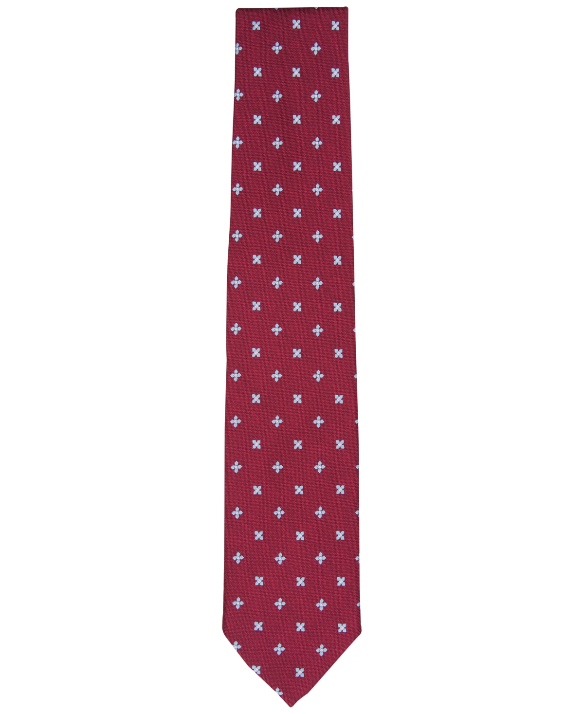 Shop Club Room Men's Kenmore Cross-pattern Tie, Created For Macy's In Burgundy