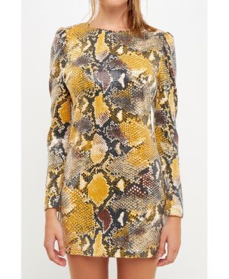 Grey Lab Women's Python Sequin Mini Dress