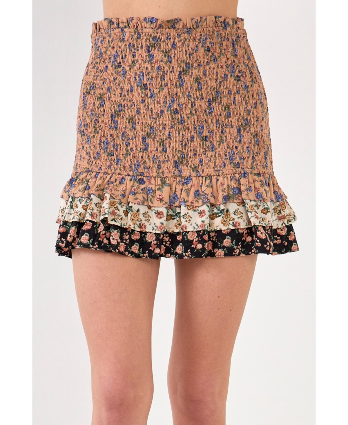 Women's Floral Multi Color Mini Skirt - Multi