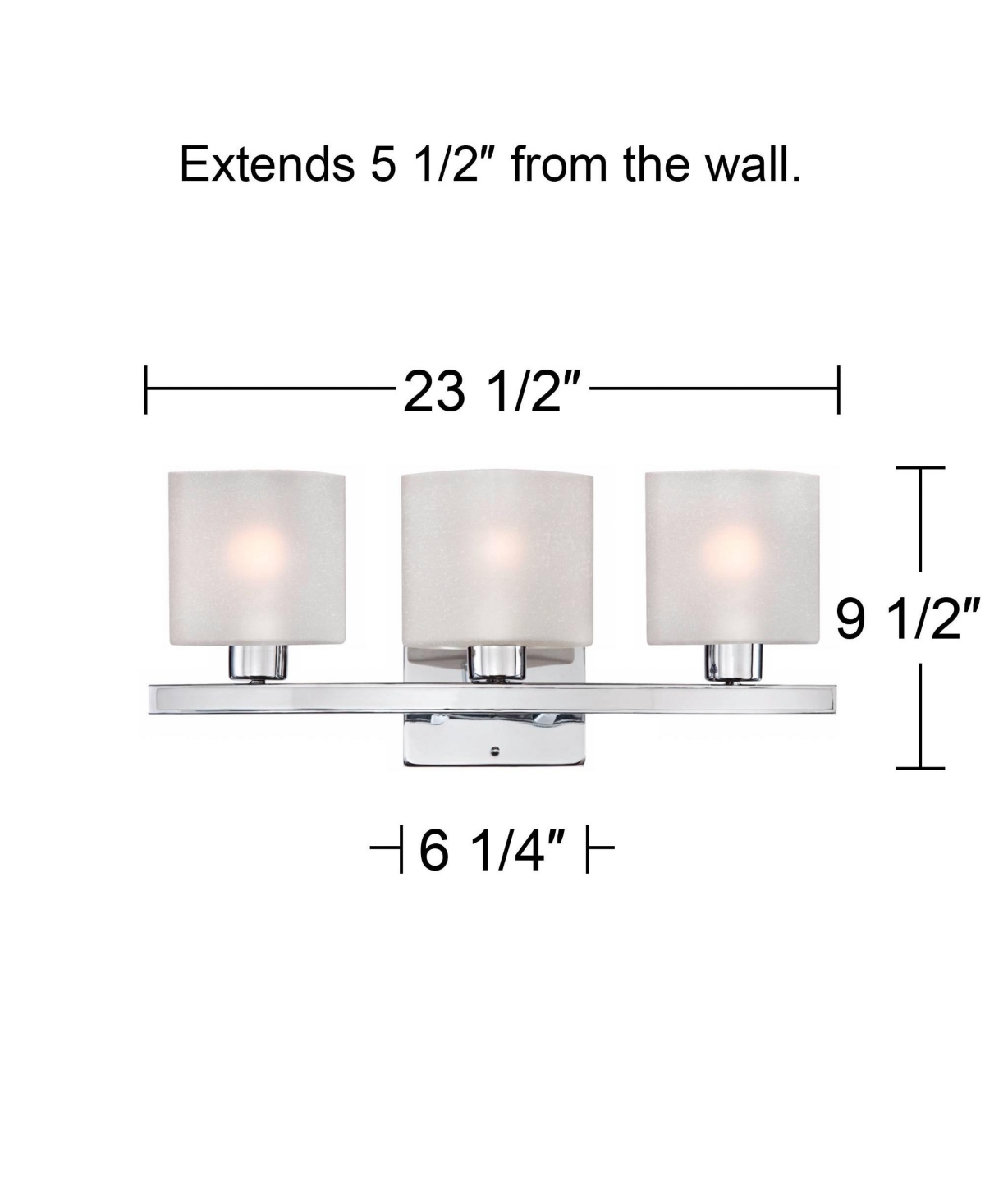Possini Euro Design Linen Glass Modern Wall Light ChromeMetal Hardwired Wide 3-Light Fixture Straight Bar White Shade for Bathroom Vanit