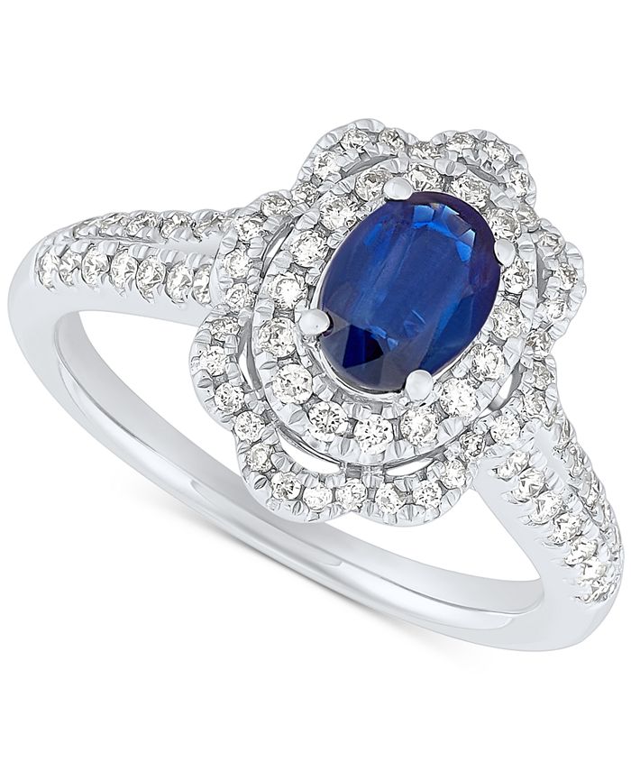 Macy's blue sapphire sale ring
