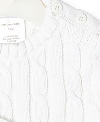 Baby Boys or Baby Girls Long Sleeved Cable Knit Coverall