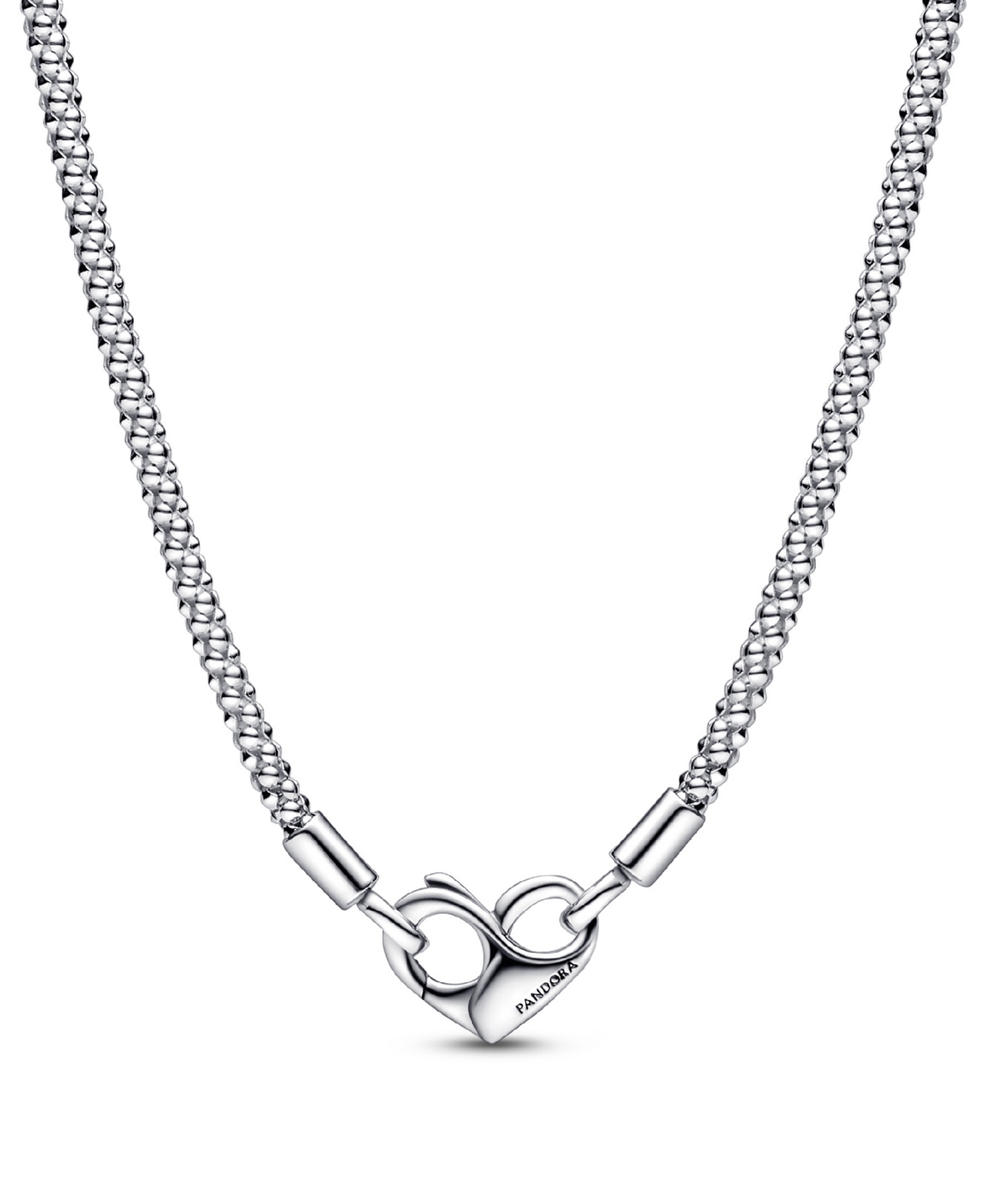 Pandora Sterling Silver Moments Studded Chain Necklace In Silver