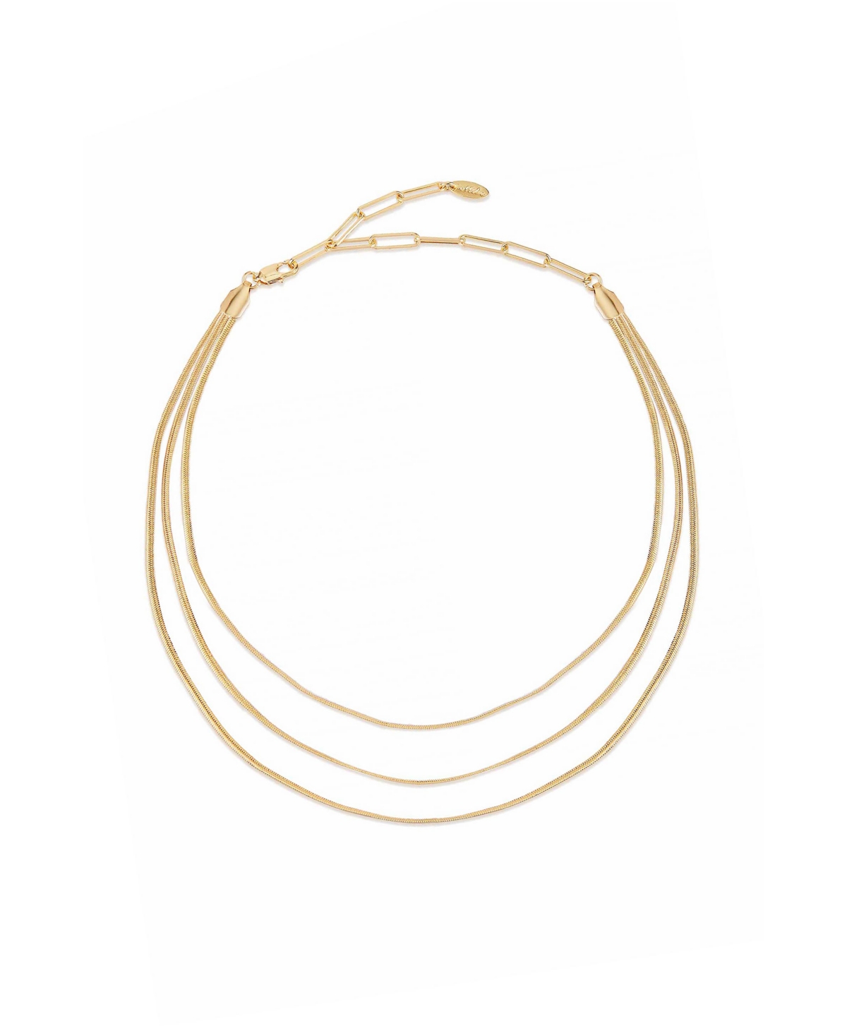 Ettika Triple Flex Snake Chain Layered 18k Gold Plated Necklace