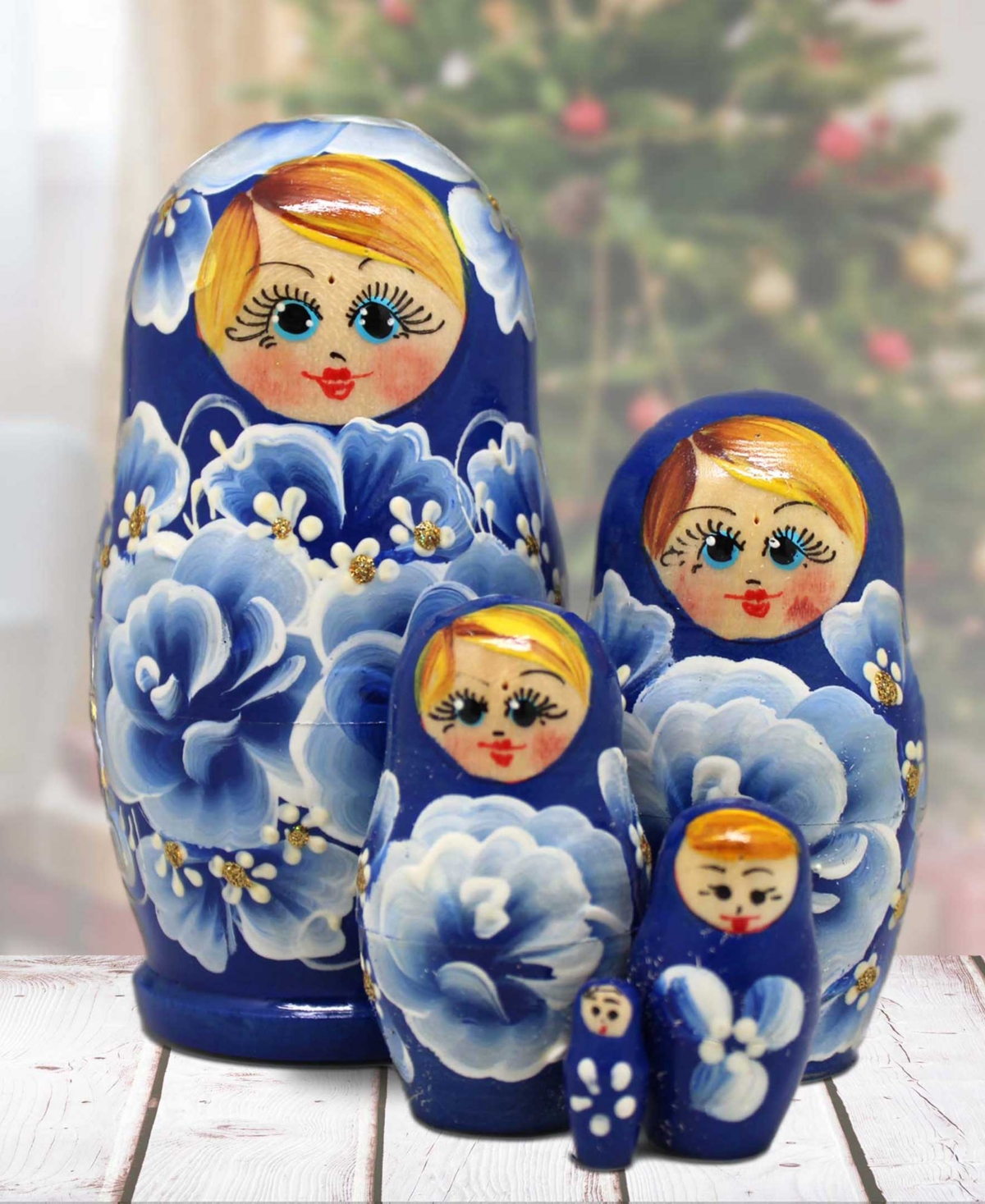 Shop Designocracy Fine Matreshka Hand Painted Nested Doll Set Of 5 By G.debrekht In Multi Color