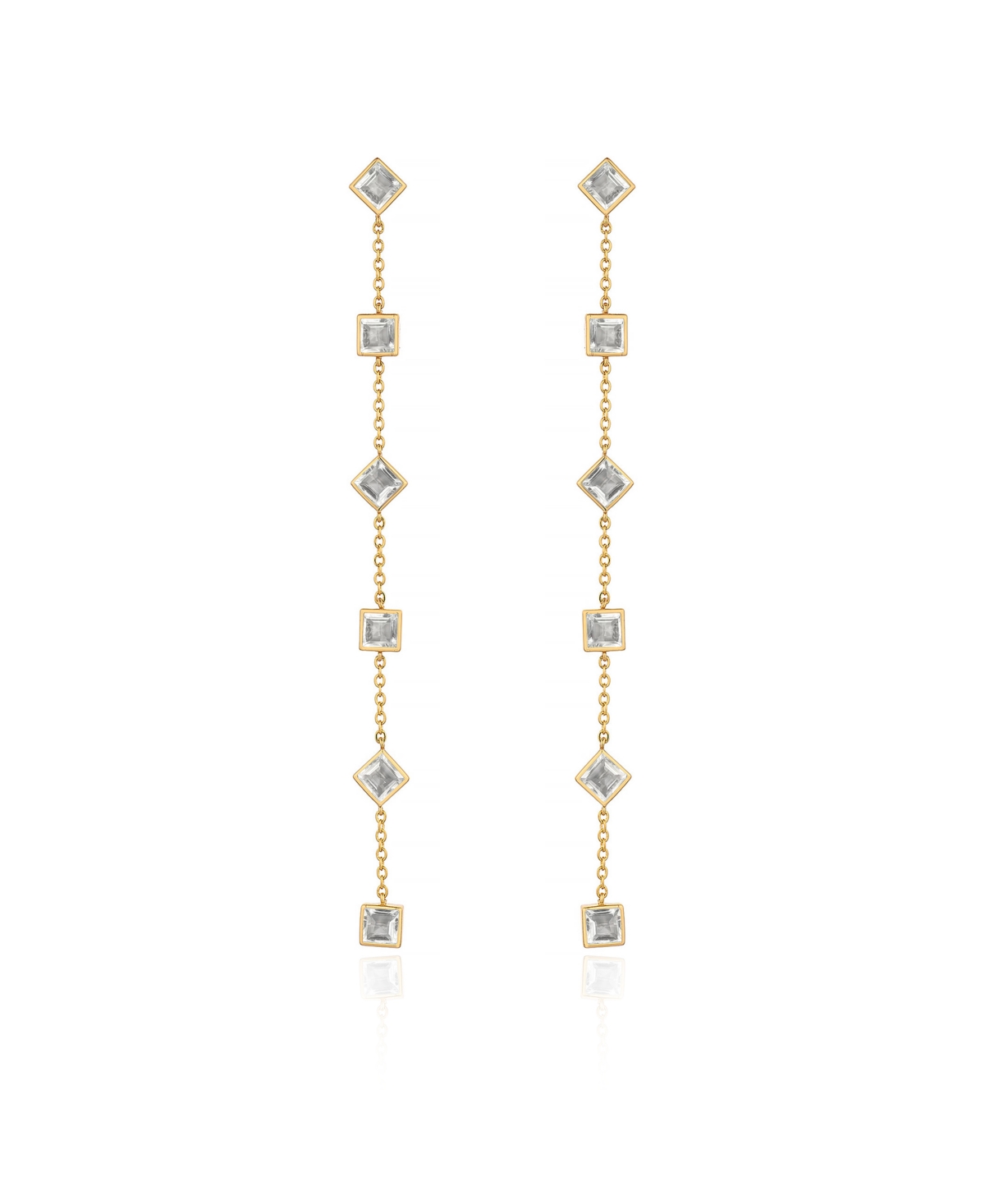 Ettika Geometric Linear 18k Gold Plated Earrings