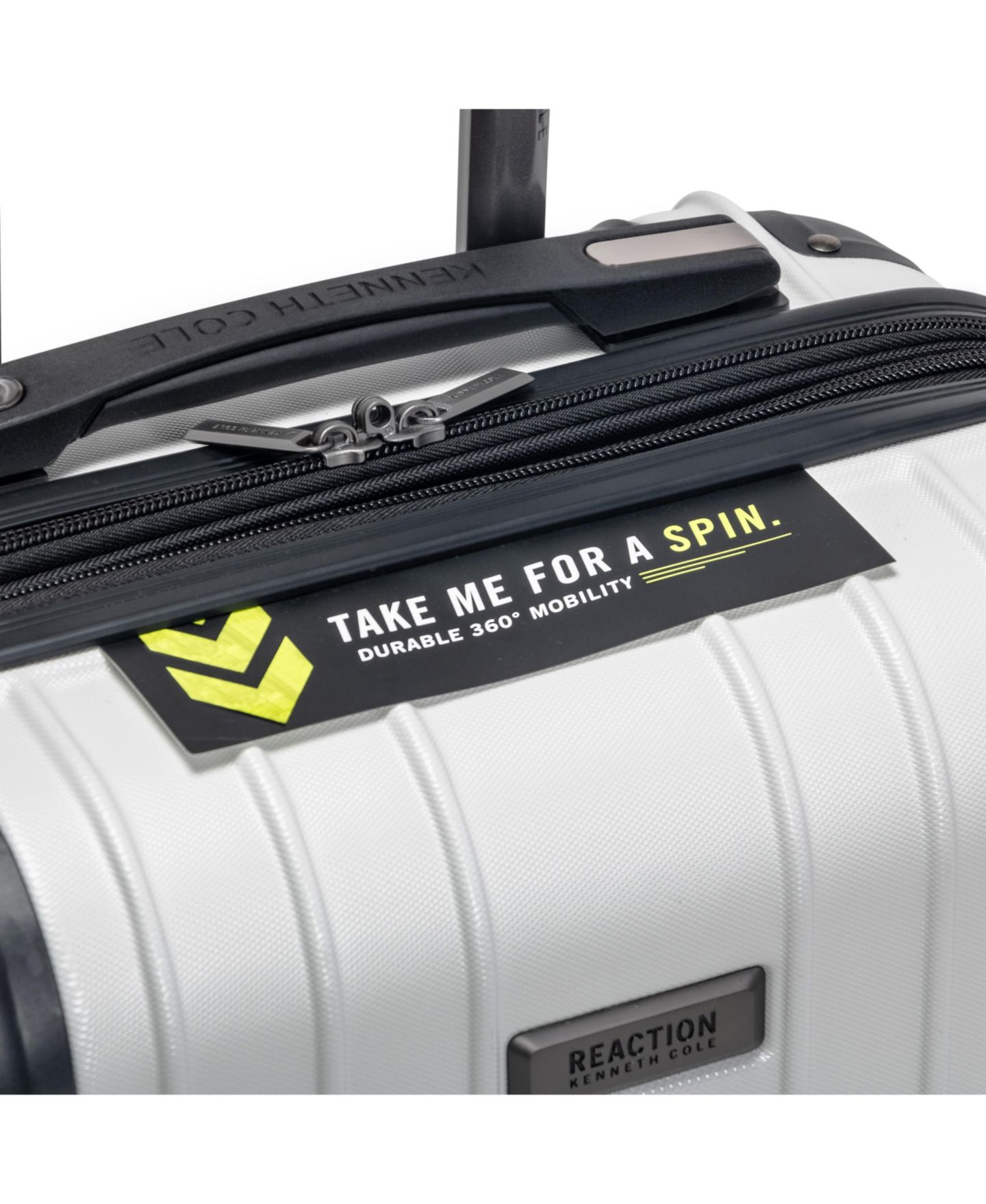 Чемодан Kenneth Cole Reaction Flying Axis 20" Hardside Expandable Carry-on Luggage, цвет: Кокосовый белый — фото 9