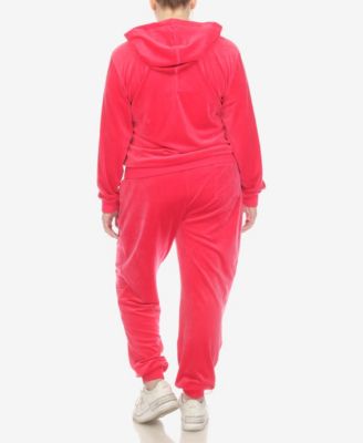 Plus Size Velour Tracksuit Loungewear 2pc Set