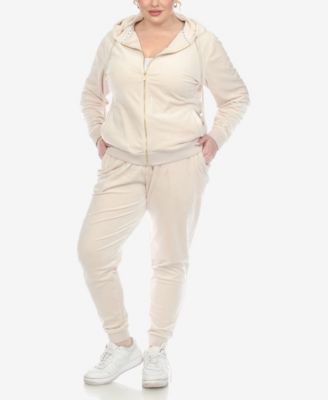 White Mark Plus Size Velour Tracksuit Loungewear 2pc Set Macy s