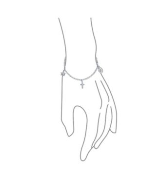 Protection Religious Medal Multi Virgin Mary Cross Angels Dangle Charm Bracelet Sterling Silver