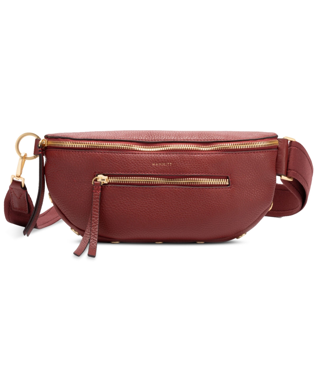 Charles Leather Crossbody Belt Bag - Pom Red