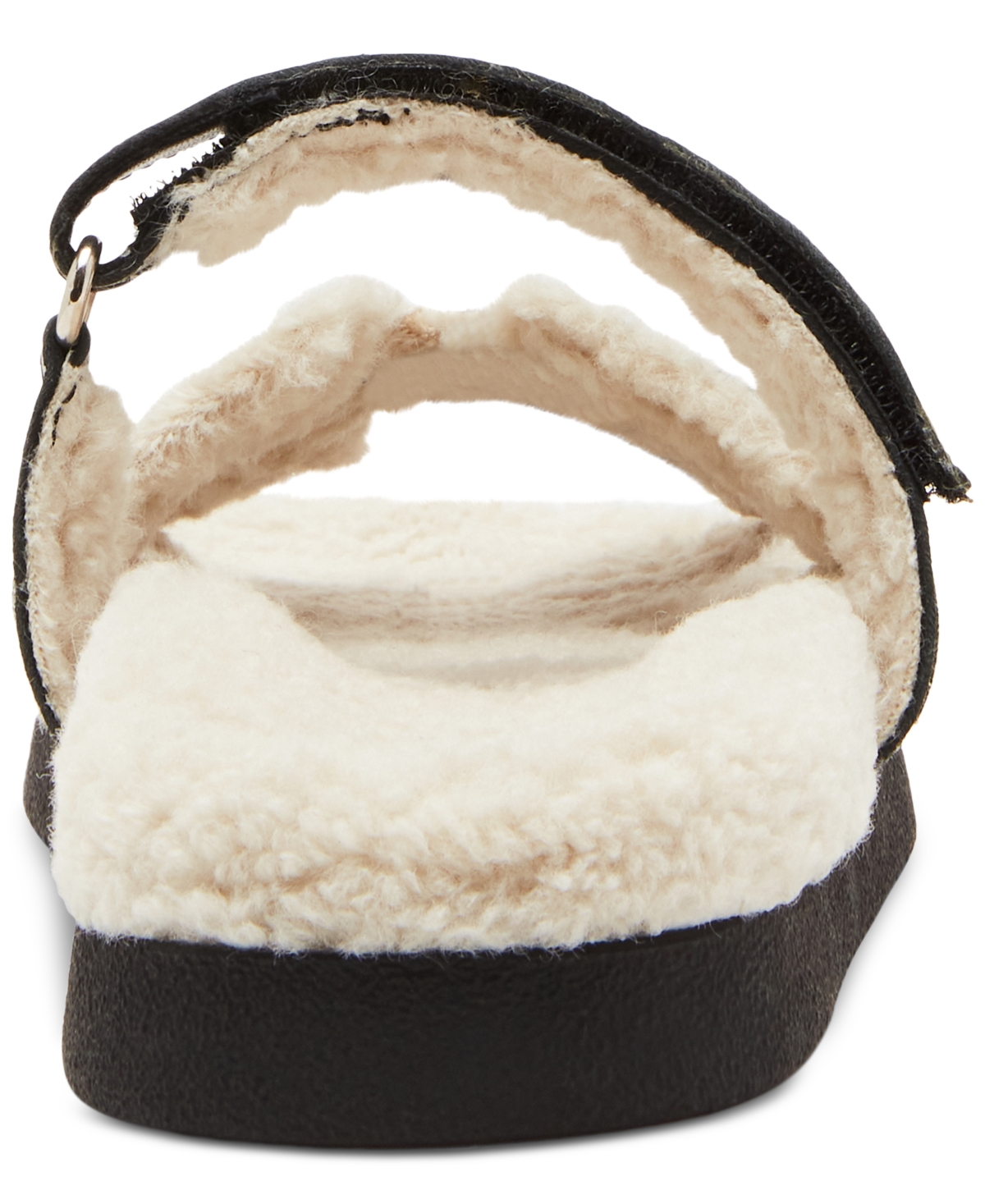 Steve Madden Women's Mayvn-f Strappy Footbed Slide Sandals -Cream Shearling