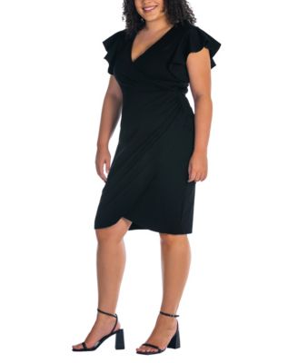 Plus Size V-neck Knee Length Dress